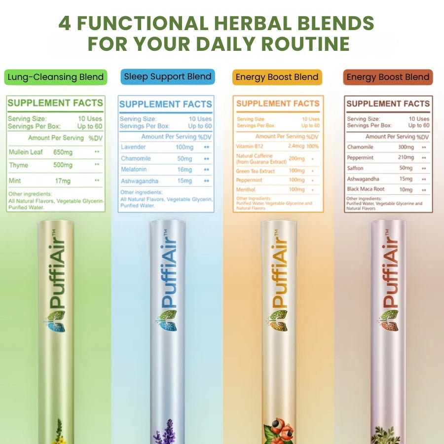 PuffiAir™ | Mullein Leaf Diffuser (4 Aromas in One Box)
