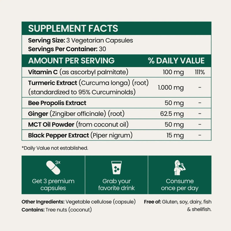 TurmeriPure™ | Turmeric Curcumin Capsules (1,000mg) Liver Supplement