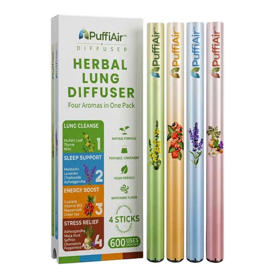 PuffiAir™ | Mullein Leaf Diffuser (4 Aromas in One Box)